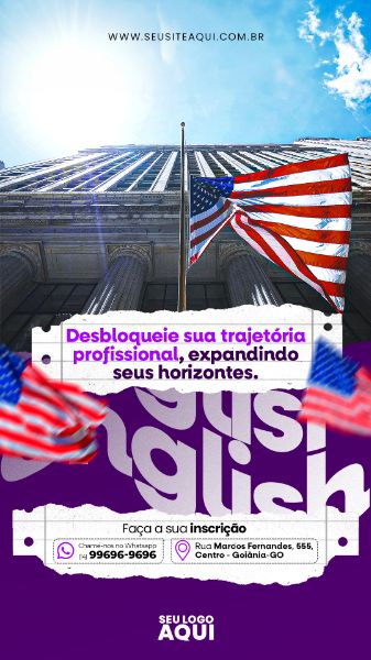 STORY - AULAS DE INGLÊS | IDIOMAS | PSD EDITÁVEL