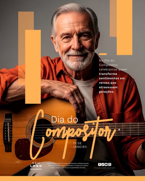 DIA DO COMPOSITOR 15 DE JANEIRO SOCIAL MEDIA PSD EDITÁVEL 3
