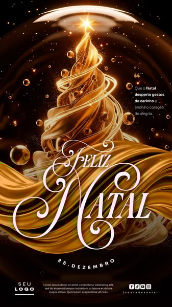 FELIZ NATAL 25 DE DEZEMBRO STORY SOCIAL MEDIA PSD EDITÁVEL 2
