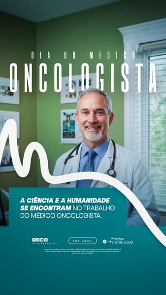 09 DE JULHO - DIA DO MÉDICO ONCOLOGISTA - FLYER SOCIAL MEDIA PSD EDITÁVEL
