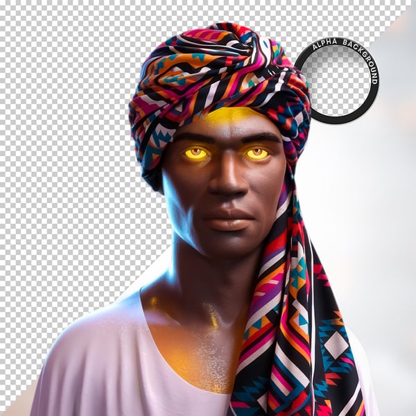 HOMEM NEGRO AFRO ELEMENTO PSD PNG