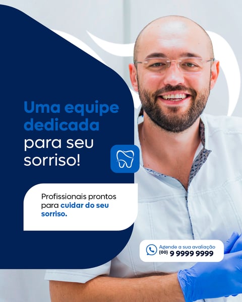 DENTISTA EQUIPE ESPECIALIZADA SOCIAL MEDIA FEED PSD EDITÁVEL