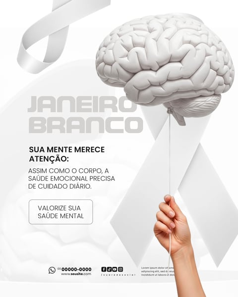 MÊS DE CONSCIENTIZAÇÃO SOBRE SAÚDE MENTAL JANEIRO BRANCO SOCIAL MEDIA PSD EDITÁVEL 3