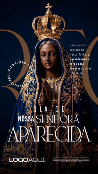DIA DE NOSSA SENHORA APARECIDA PADROEIRA SOCIAL MEDIA FLYER PSD EDITÁVEL STORY
