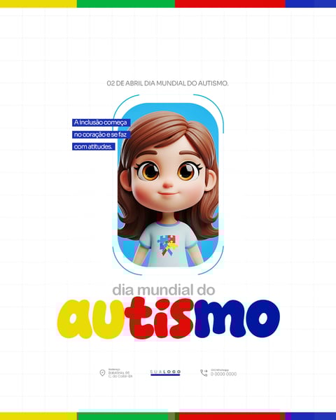 CONSCIENTIZAÇÃO AUTISMO 02 DE ABRIL SOCIAL MEDIA PSD EDITÁVEL 3