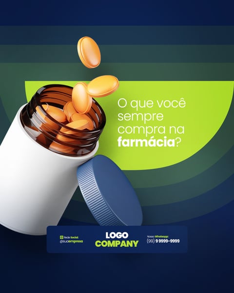 FARMÁCIA REMÉDIOS MEDICAMNETOS SOCIAL MEDIA PSD EDITÁVEL