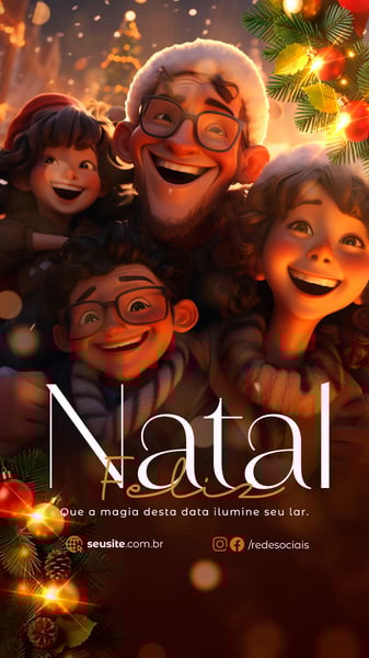 DIA 25 DE DEZEMBRO NATAL SOCIAL MEDIA STORY PSD EDITÁVEL