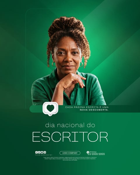 DIA DO ESCRITOR HOMENAGEM LITERATURA ARTE PARA REDES SOCIAIS SOCIAL MEDIA PSD EDITÁVEL 5