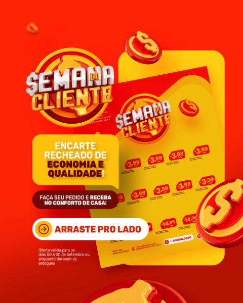 DIA DO CLIENTE 15 DE SETEMBRO SELO 3D SEMANA DO CLIENTE BANNER PSD EDITÁVEL
