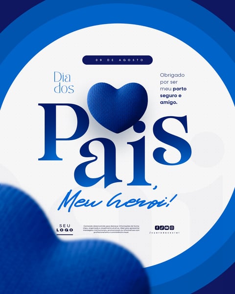 DIA DOS PAIS 09 DE AGOSTO SOCIAL MEDIA PSD EDITÁVEL 4