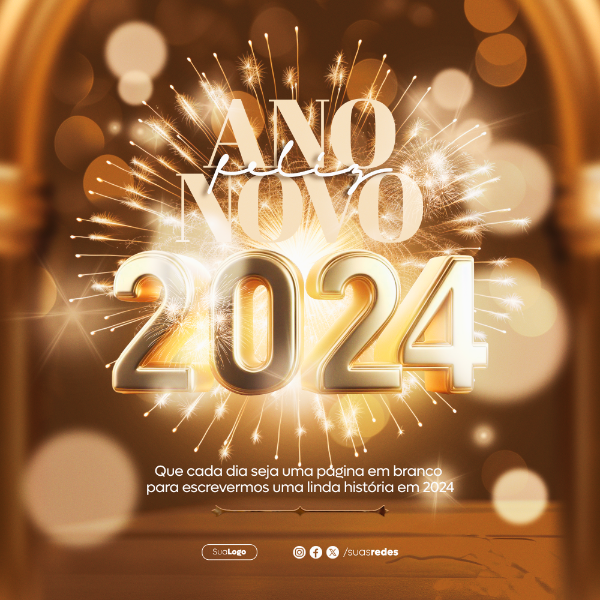 QUE CADA DIA SEJA UMA PÁGINA EM BRANCO PARA ESCREVERMOS FELIZ ANO NOVO SOCIAL MEDIA POST 2024