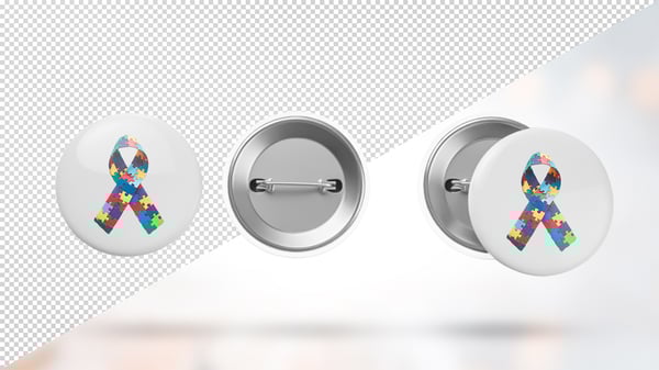 MOCKUP BOTON BUTTON BROCHE BOTTON 3D RENDER TOTALMENTE EDITÁVEL PSD