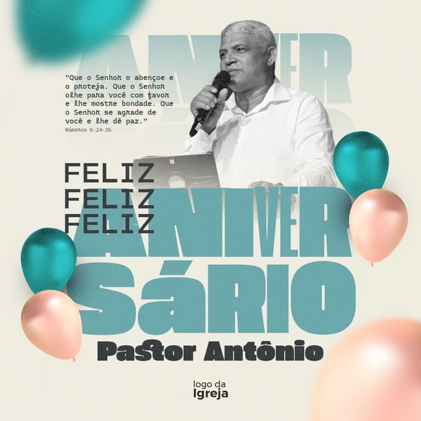 ANIVERSÁRIO PASTOR IGREJA PSD EDITÁVEL