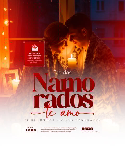 DIA DOS NAMORADOS 12 DE JUNHO SOCIAL MEDIA FEED EDITÁVEL