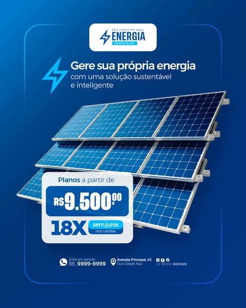Social Media Energia Solar PSD Editável