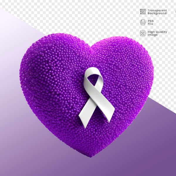 ELEMENTO PARA COMPOSIÇÃO DE CORAÇÃO 3D ROXO