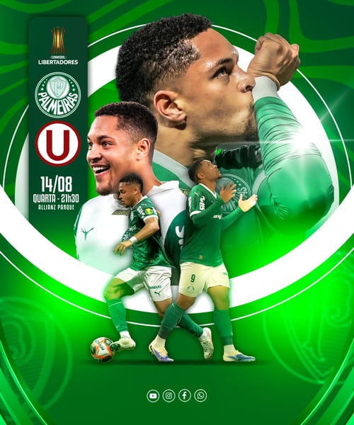FLYER ESPORTIVO FUTEBOL LIBERTADORES PALMEIRAS VITOR ROQUE