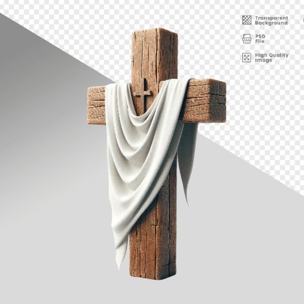 CRUZ DE MADEIRA - ELEMENTO 3D PARA COMPOSIÇÃO