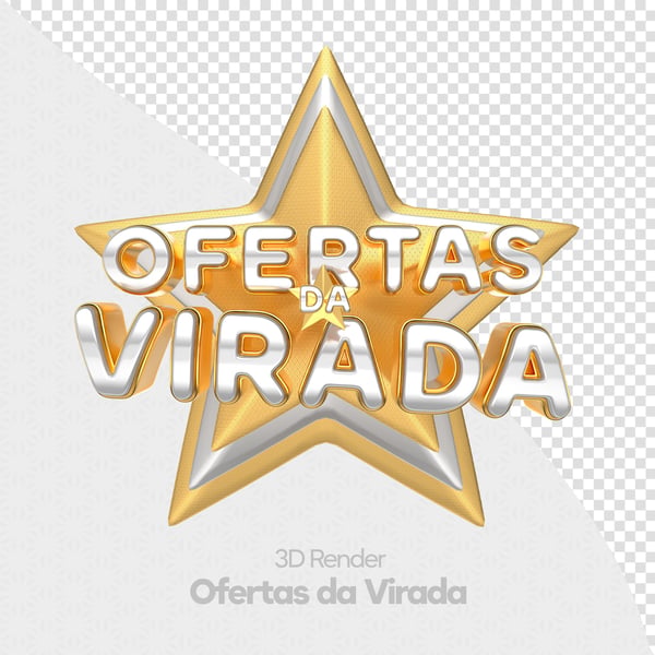 SELO 3D OFERTAS DA VIRADA REVEILLON ANO NOVO PNG