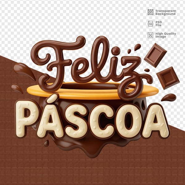 SELO 3D PARA PÁSCOA PSD EDITÁVEL