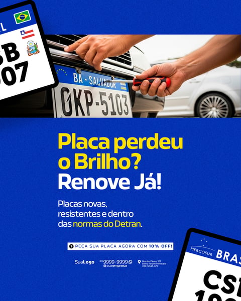 LOJA DE EMPLACAMENTO DE VEÍCULOS SOCIAL MEDIA PSD EDITÁVEL 6
