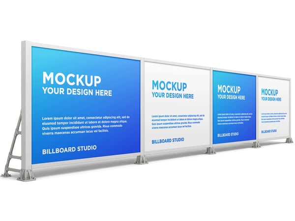 OUTDOOR MOCKUP EM ESTÚDIO PAINÉIS EM SEQUÊNCIA