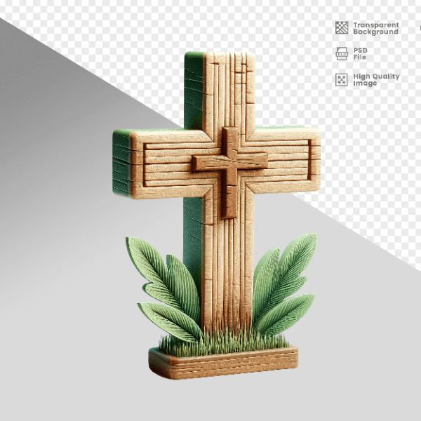 CRUZ DE MADEIRA - ELEMENTO 3D PARA COMPOSIÇÃO