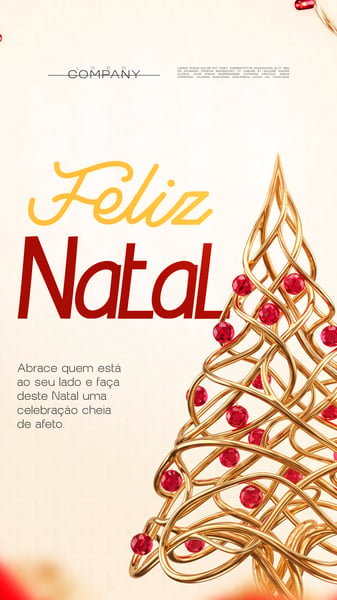 FELIZ NATAL ÁRVORE DE OURO E RUBI SOCIAL MEDIA FLYER PSD EDITÁVEL STORY