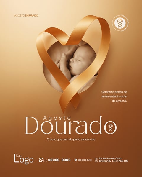 AGOSTO DOURADO MÊS DO ALEITAMENTO MATERNO SOCIAL MEDIA PSD EDITÁVEL 7