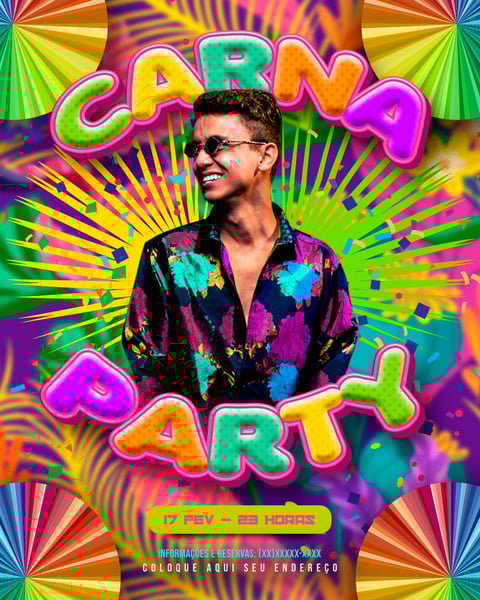 FLYER EVENTO CARNAVAL CARNA PARTY FEED