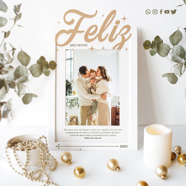 SOCIAL MEDIA - FEED - FELIZ ANO NOVO - UM NOVO ANO NOS ESPERA COMO UM CAPITULO DE UM LIVRO Á ESPERA DE SER