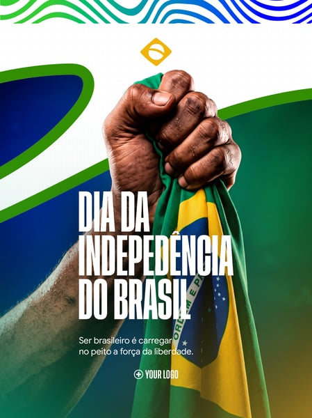 INDEPENDÊNCIA BRASIL PUNHO BANDEIRA SOCIAL MEDIA FLYER PSD EDITÁVEL