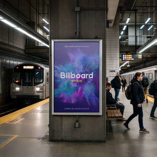 ANÚNCIO NO METRÔ PSD EDITÁVEL MOCKUP