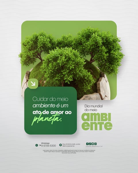 05 DE JUNHO - DIA MUNDIAL DO MEIO AMBIENTE SOCIAL MEDIA PSD EDITÁVEL