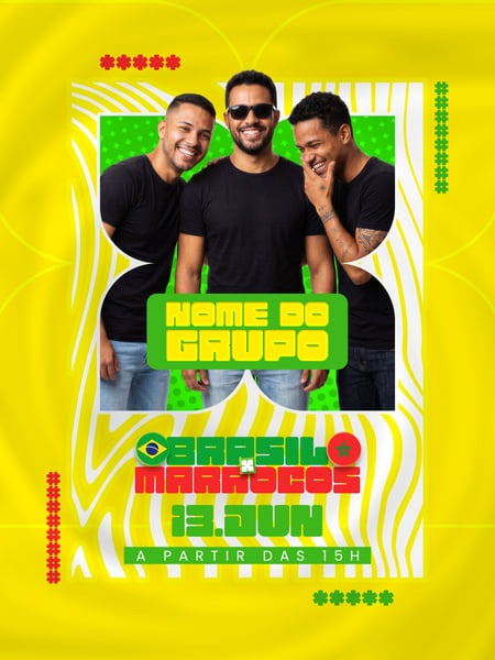 FLYER BRASIL X MARROCOS FEED PSD EDITÁVEL