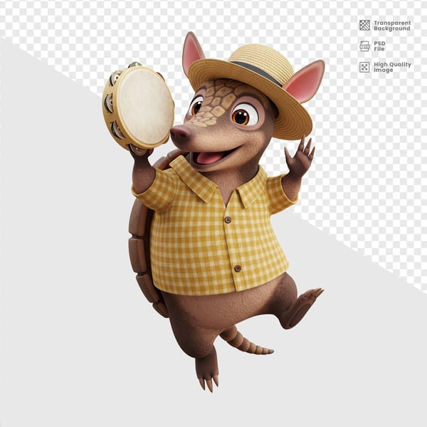 MASCOTE 3D TATU CAIPIRA 7