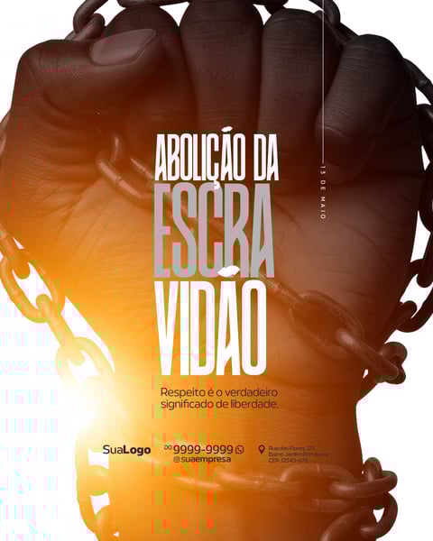 SOCIAL MEDIA DIA DA ABOLIÇÃO DA ESCRAVIDÃO 13 DE MAIO