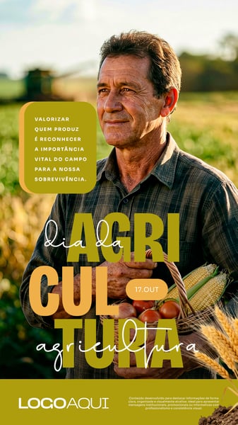 DIA DA AGRICULTURA AGRICULTOR COLHEITA SOCIAL MEDIA FLYER PSD EDITÁVEL STORY