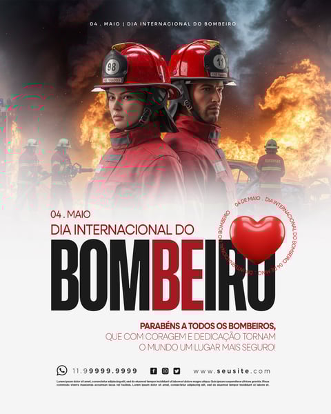 SOCIAL MEDIA 4 DE MAIO DIA INTERNACIONAL DO BOMBEIRO