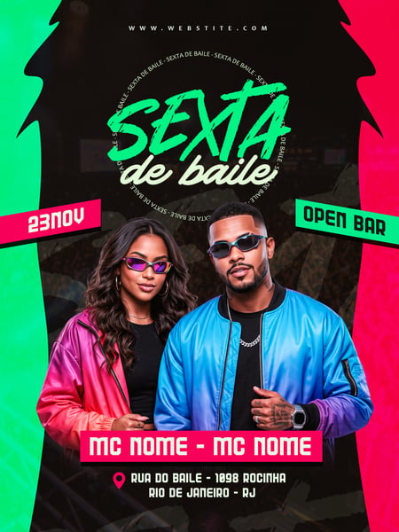 FLYER SEXTA DE BAILE PSD TEMPLATE