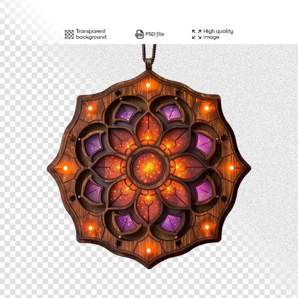 ELEMENTO DE MADEIRA COM LUZES | 3D | PARA COMPOSIÇÃO | IMAGEM SEM FUNDO