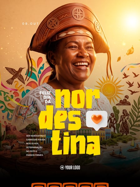 DIA DO NORDESTINO MULHER E CULTURA SOCIAL MEDIA FLYER PSD EDITÁVEL