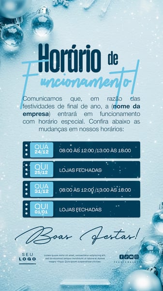 HORÁRIO ESPECIAL RECESSO FINAL DE ANO STORY SOCIAL MEDIA PSD EDITÁVEL 3