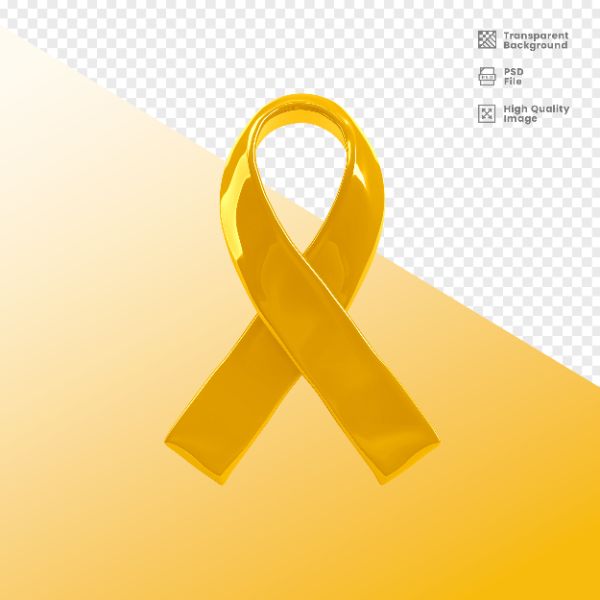 ELEMENTO 3D PARA COMPOSIÇÃO FITA AMARELA LUTA CONTRA O CÂNCER