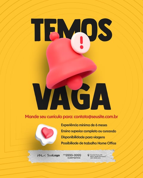TEMOS VAGA SOCIAL MEDIA PSD EDITÁVEL