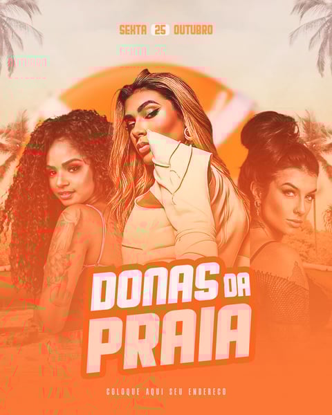 FLYER EVENTO DONAS DA PRAIA FEED
