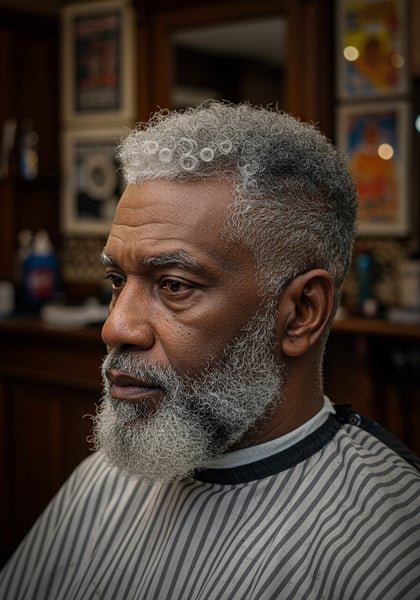 HOMEM NEGRO IDOSO COM CORTE LOW FADE