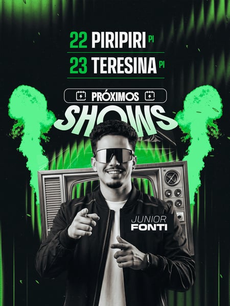 12 AGENDA SEMANAL ARTISTA PRÓXIMOS SHOWS PSD EDITÁVEL