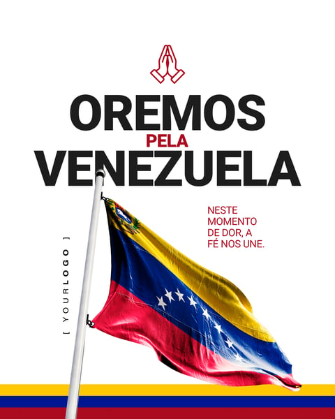 OREMOS PELA VENEZUELA POST PARA REDES SOCIAIS PSD EDITÁVEL