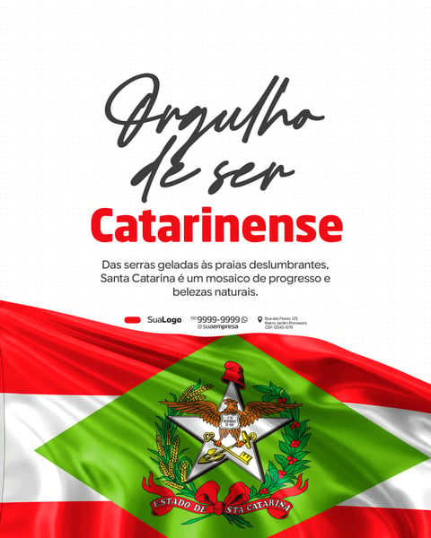 ORGULHO DE SER CATARINENSE SOCIAL MEDIA PSD EDITÁVEL
